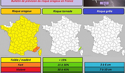Risque orageux du jeudi 12 avril 2018