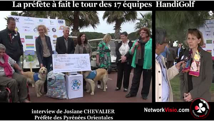 Josiane CHEVALIER Préfète des Pyrénées Orientales ouvre le 1er trophée HandiGolf des Lions Saint Cyprien Catalane le 25 avril 2015