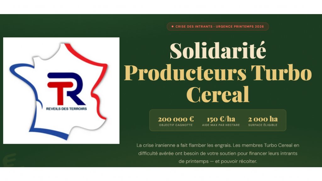 ''Réveils-des-Terroirs'' solidaire de l'appel de Turbo Céréal face à l'urgence pour la saison 2026