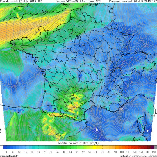 Prévisions Météo jusqu'au 3 juillet