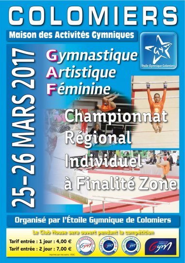 Compétition Midi-Pyrénées de Gymnastique Artistique Féminine les 25.26 mars 2017 à Colomiers 