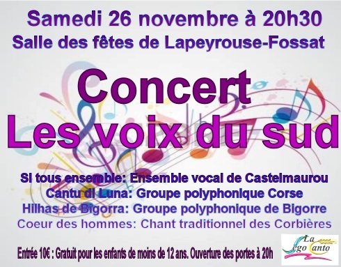 CONCERT D'HIVER A LAPEYROUSE-FOSSAT 