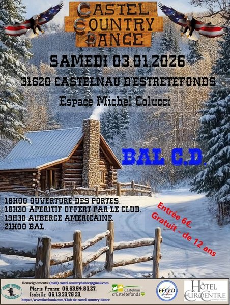 Bal Country Castelnau d’Estrétefonds le samedi 3 janvier 2026