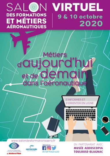 Première édition du Salon virtuel formations et métiers aéronautiques : 9 et 10 octobre 2020 #aeroscopia #aviation #formations #tvlocale.fr #aéronautique