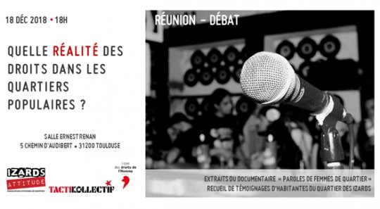 LDH Toulouse - la DUDH a 70 ans ! - Réunion-débat - ''Quelle réalité des droits dans les quartiers populaires'' 