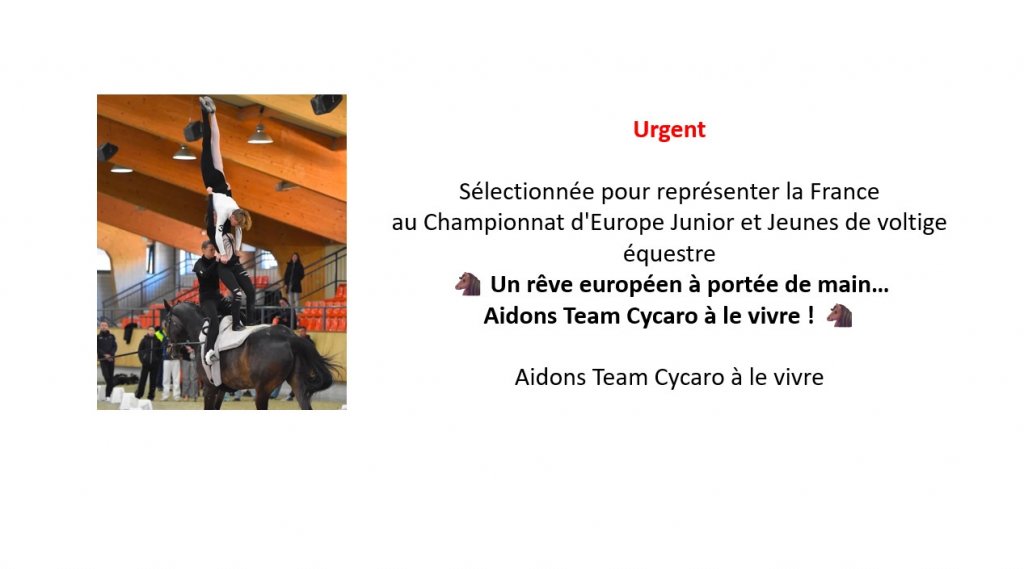 URGENT :   Un rêve européen à portée de main… Aidons Team Cycaro à le vivre 