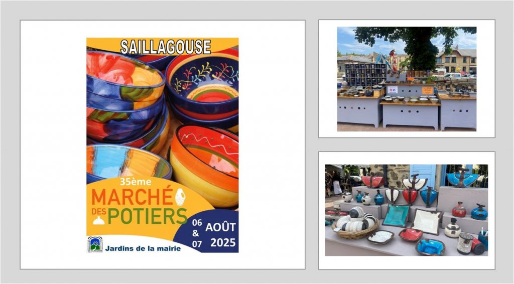 Saillagouse – 66800 (Pyrénées Orientales) - Le marché des potiers ; ou l’univers des mains créatrices  les 6 et 7 Août 2025  de 9H à 19H dans les jardins de la Mairie