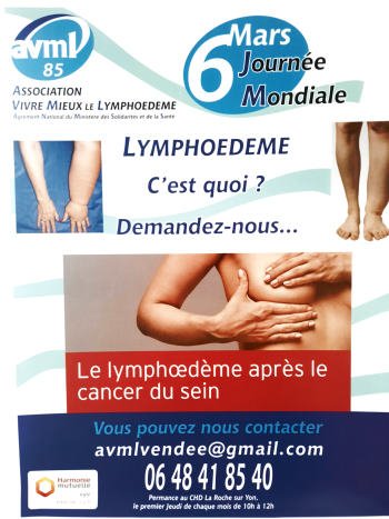 Le  5 mars 2022 , journée mondiale du lymphoedéme - AVML 85