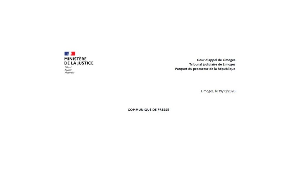 Communiqué de presse  d'Émilie Abrantes, procureur de la République à Limoges 