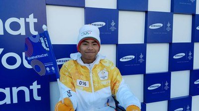 Un porteur de la flamme spécial fait ses débuts aux Jeux Olympiques d'hiver de PyeongChang 