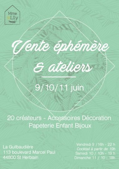 Vente éphémère et ateliers à la Guilbaudière 