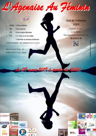 Edition 2019 de la Course : l’Agenaise au féminin – samedi 9 mars à Agen  