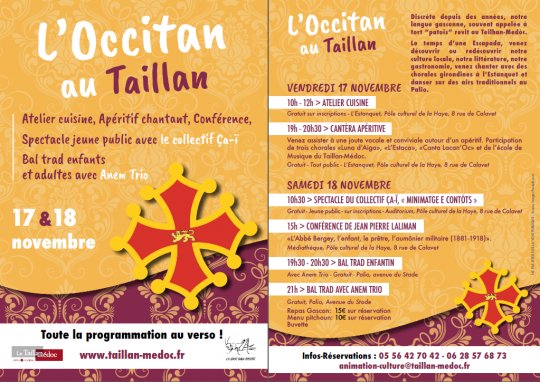#L'Occitan au #Taillan 17 et 18.11.17 avec le collectif  #Ça-ï et #Anem Trio