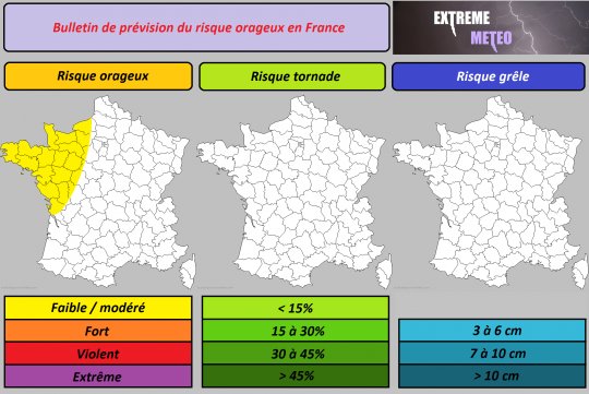 Risque orageux du samedi 24 novembre 2018