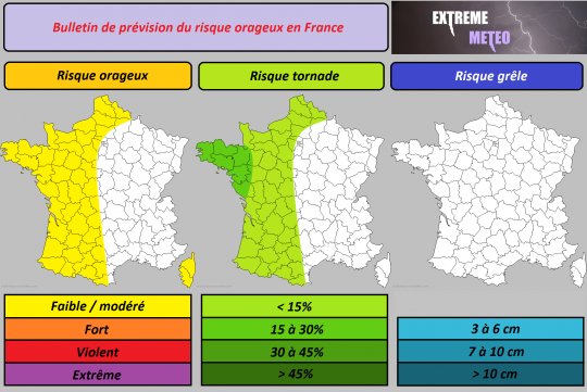 Risque orageux du dimanche 16 décembre 2018