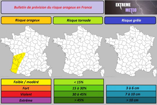 Risque orageux du dimanche 20 janvier 2019