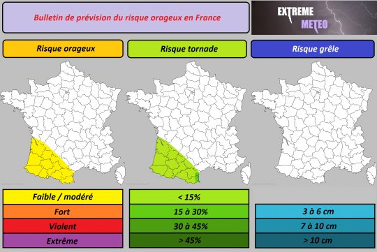 Risque orageux du lundi 28 janvier 2019