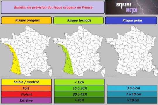 Risque orageux du mardi 29 janvier 2019