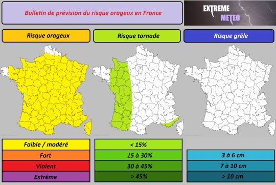 Risque orageux du mardi 23 avril 2019