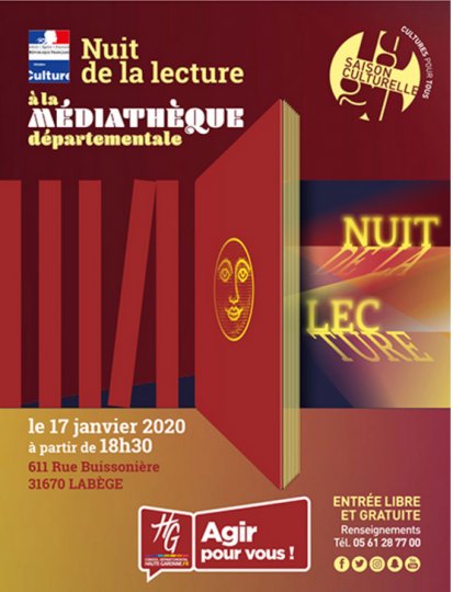 ''La Nuit de la Lecture à la Médiathèque Départementale'' à Labège le 17 janvier  @HauteGaronne #Labège @sicoval31