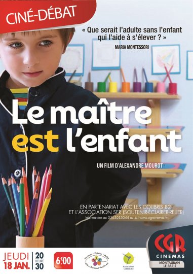 le cinéma CGR Le Paris propose un ciné-débat autour du documentaire de Alexandre Mourot, LE MAîTRE EST L'ENFANT, avec Anny Duperey, Alexandre Mourot et Christian Maréchal.