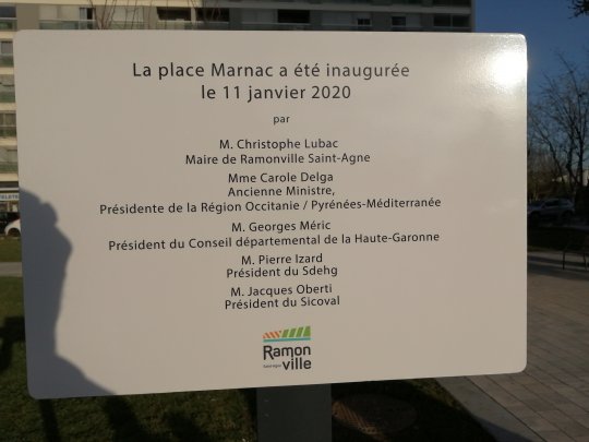 RAMONVILLE. Inauguration de la Place MARNAC. 11 Janvier 2020.