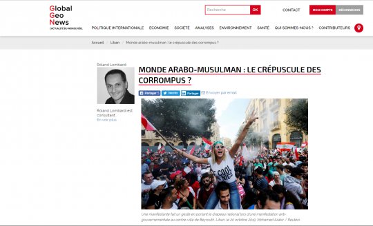 GlobalGeoNews / Monde arabo-musulman : le crépuscule des corrompus ?