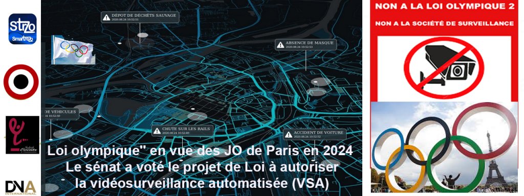 Loi olympique'' en vue des JO de Paris en 2024 - Le sénat a voté le projet de Loi  à autoriser la vidéosurveillance automatisée (VSA)