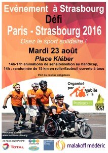 Paris-Strasbourg le nouveau défi solidaire, du 18 au 23 Août 2016 !