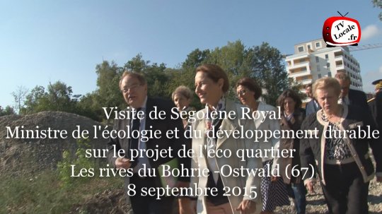 La #ministre de l'#ecologie @RoyalSegolene s'est aussi rendue à #Ostwald pour visiter le site du futur écoquartier  Les rives du Bohrie #TVLocale_fr