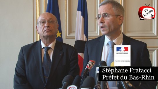 Stéphane Fratacci, préfet du Bas-Rhin, et Michel Senthille, procureur de la République, ont fait une déclaration rélative aux opérations menées le 15 novembre dans le Bas-Rhin