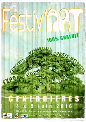 FESTIV’ART Le festival des ARTS  100% gratuit et en plein air les 04 et 05 juin 2016 à Genebrières #TarnEtGaronne