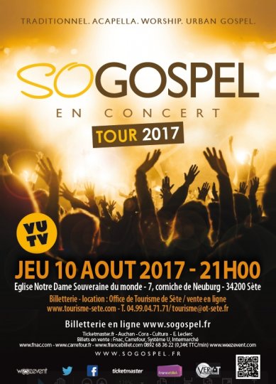So Gospel organise un concert à Sète le Jeudi 10 aout 2017