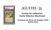 Cartes de collection : Pokémon : Exceptionnelle carte Pikachu Illustrator gradée PSA (1998 Promo) Estimation : 150 000-300 000 euros. Enchères du 15 au 22 octobre 2024 Online Only AGUTTES