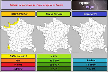 Risque orageux du mardi 22 Janvier 2019