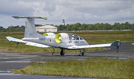 Le lundi 16 décembre 2019 L’avion électrique E-FAN 1.0 d'Airbus Innovation rejoint la collection du mus..