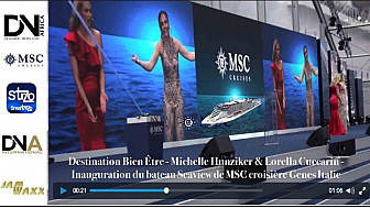 Tv Locale Italie - Jam WAXX présente Destination Bien Être - Michelle Hunziker & Lorella Cuccarin - inauguration du bateau Seaview de MSC croisière Genes Italy