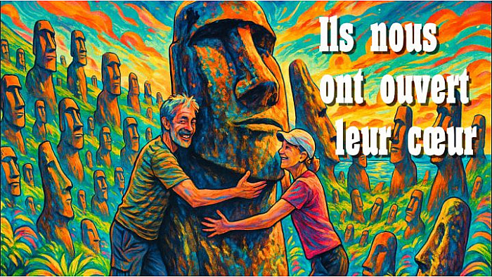 Acteurs-Locaux Les FUSOTISTES  170  à l'Île de Pâques  -  moment unique avec les Moai