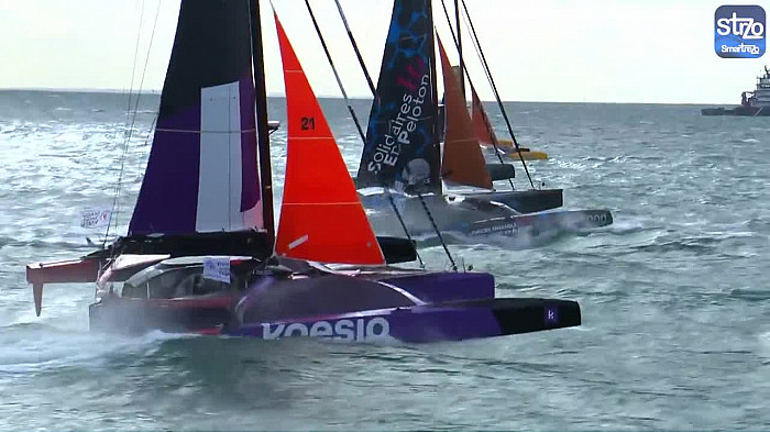 16ème "Transat Jacques-Vabre" - Images de Départ des Ultim, des "Ocean Fifty et des Class40 