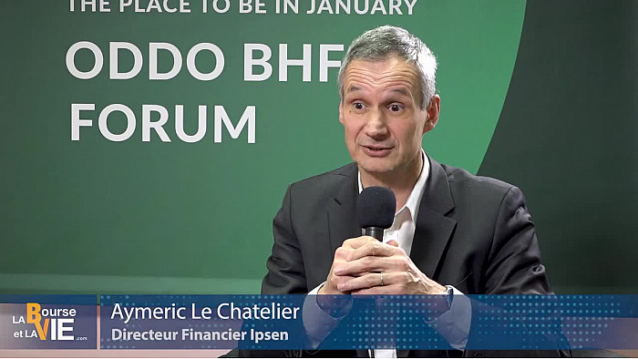 "Didier Testot Fondateur de LA BOURSE ET LA VIE TV" avec Aymeric Le Chatelier Directeur Financier Ipsen : "La priorité sera aussi d'être actif en matière de croissance externe".
