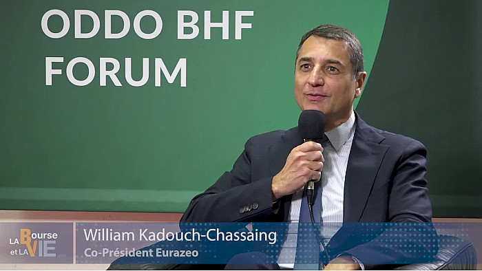 "Didier Testot Fondateur de LA BOURSE ET LA VIE TV" avec William Kadouch-Chassaing Co-Président Eurazeo :"Ce qui va être fondamental pour nous, c'est la capacité de l'Europe à se réformer". Rencontres au 28ème Oddo BHF Forum à Lyon