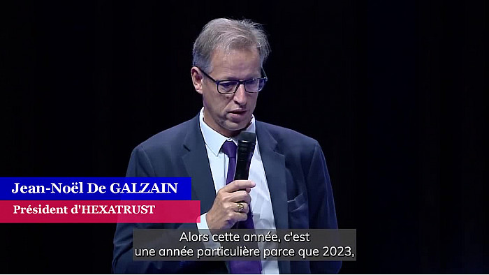 UECC2023 Cybersécurité et "Cloud de Confiance" d'HEXATRUST - ouverture de l'édition 2023 par le Président Jean-Noël De GALZAIN