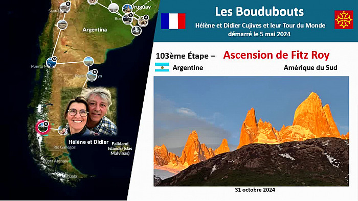 Acteurs-Locaux "Les Boudubouts" 103ème étape en Argentine - ascension du mythique Fitz Roy