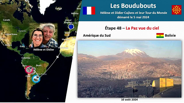 Acteurs-Locaux Paulhac "Les Boudubouts" étape 48 en BOLIVIE - La Paz vue du ciel