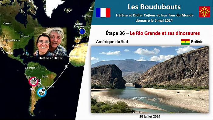 Acteurs-Locaux Paulhac "Les Boudubouts" 36ème étape en Bolivie - Le Rio Grande et ses fossiles de dinosaures