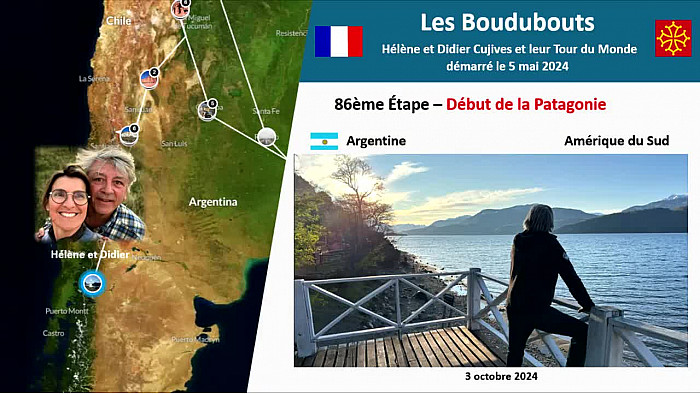 Acteurs-Locaux "Les Boudubouts" 86ème étape en Argentine - Début de la Patagonie au lac Lacár à San Martin des Andes