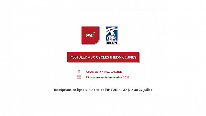 Chambéry accueille un Cycle Jeunes de l’IHEDN – Une semaine d’immersion au cœur des enjeux de #défense, de #cohésion nationale et de #citoyenneté du 27 octobre au 1 novembre 2025