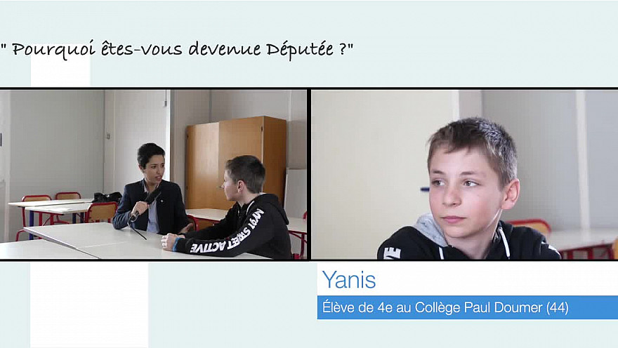 yanis, 13 ans, rencontre la Députée Sarah El Haîry @députée @collége @institution @LeProjetMédiavisuel @nortsurerdre