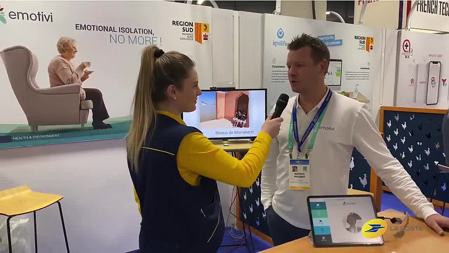 CES 2020 Las Vegas : Le Groupe La Poste Emotivi , une des #Startups #FrenchIoT présente avec nous au#CES2020 @VanessaChocteau @Vpagnon @Clara_Schtt @MichaGUERIN @Emotivi1