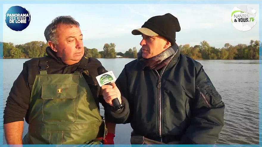 Au micro d'Eric Fauguet de Nantes & Vous TV, Didier Mace pêcheur de Loire explique la grande nécessité de réguler le Silure